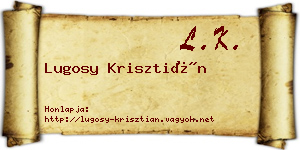 Lugosy Krisztián névjegykártya